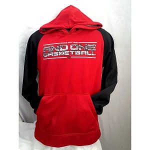 ANDI One Basketball Women Size XL ( 18/20) Red Black Hoodie Pockets Long Sleeves